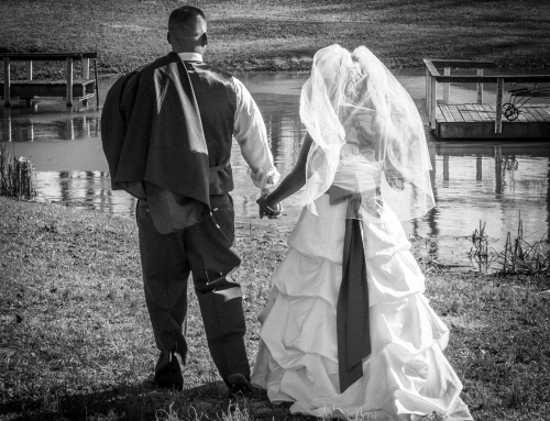 Bride and Groom Walk Away